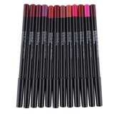 12PCs Waterproof Matte Lip Liners Set - Makeup