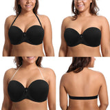 Luxurious Plus Size Strapless Push Up Bra - push up bra