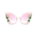 Rhinestone Cat Eye Sunglasses - Sunglasses