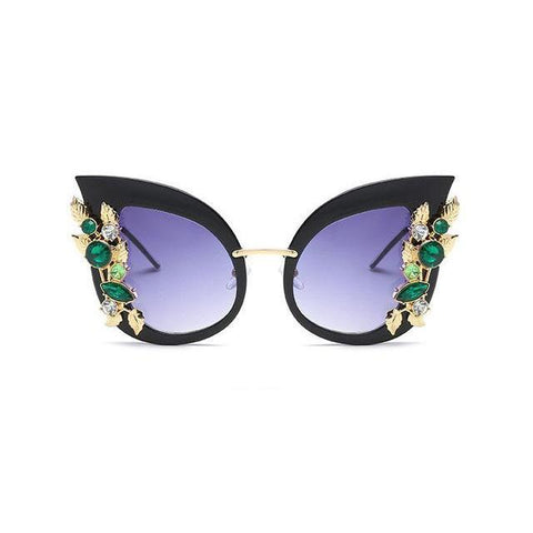 Rhinestone Cat Eye Sunglasses - Sunglasses