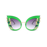 Rhinestone Cat Eye Sunglasses - Sunglasses
