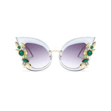 Rhinestone Cat Eye Sunglasses - Sunglasses
