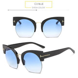 Semi Rimless Sunglasses For Women - Sunglasses