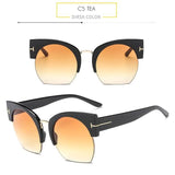 Semi Rimless Sunglasses For Women - Sunglasses