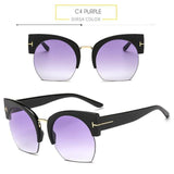 Semi Rimless Sunglasses For Women - Sunglasses