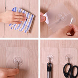 Set Of Transparent Adhesive Wall Hooks - Wall Hooks