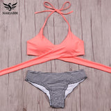 Sexy 2-Piece Cross Brazilian Bikini For Women - Swimsuit