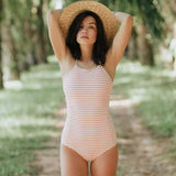 Tropical Print One Piece Bikini Swimsuit - Swimsuit