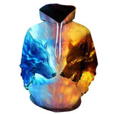 Zip Up Hoodie - 3D Fire Wold - Hoodie