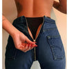 Fashion Back Zipper Jeans - Jeans