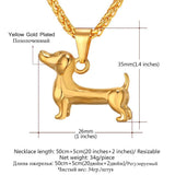 Gold Dachshund Necklace - Necklace