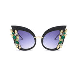 Rhinestone Cat Eye Sunglasses - Sunglasses