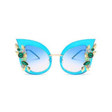 Rhinestone Cat Eye Sunglasses - Sunglasses