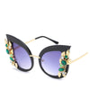 Rhinestone Cat Eye Sunglasses - Sunglasses