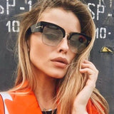 Semi Rimless Sunglasses For Women - Sunglasses