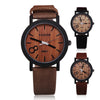 Wooden Watch For Men With Leather Straps - Watch